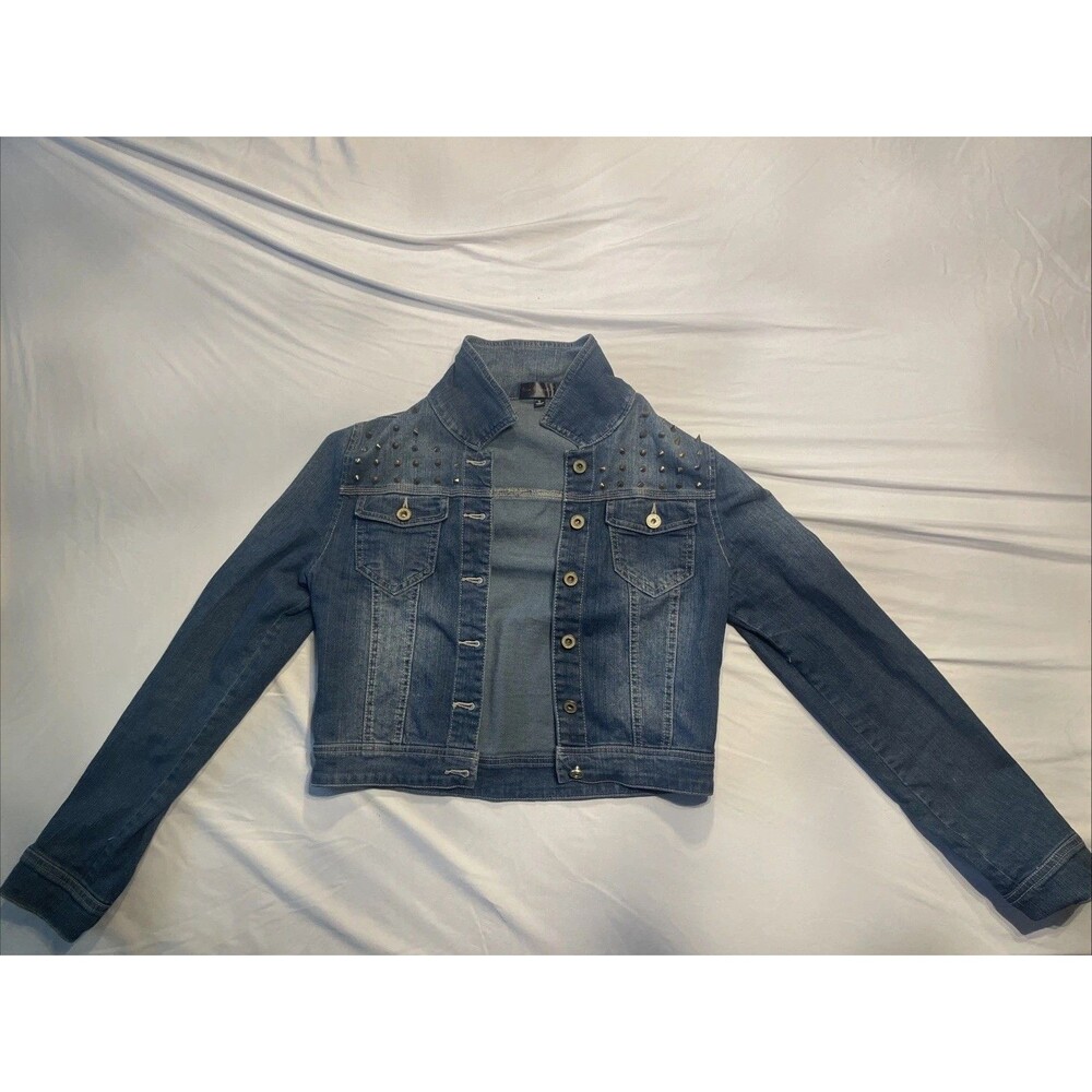 Fire Los Angeles Gold Studded Denim Jacket Woman's Medium